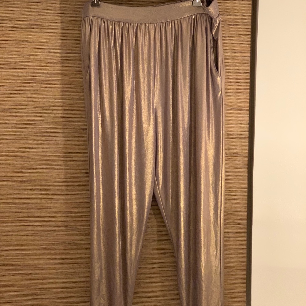 Muted gold Tibi harem pants